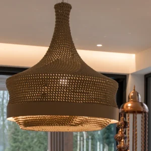 lampa wisząca i stojąca w stylu etno w realizacja salonu tomart.art